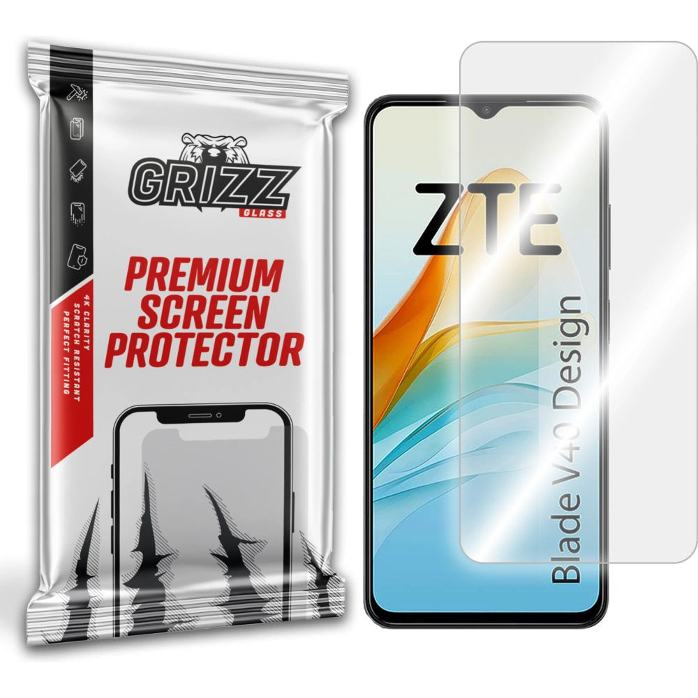 Szkło hybrydowe GrizzGlass HybridGlass do ZTE Blade V40 Design