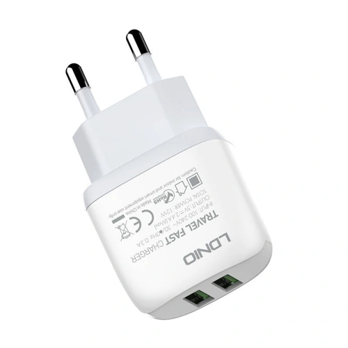 Kup Încărcător de rețea LDNIO A2219, 2x USB, 2.4A (alb) - LDN37 - {ean13} - Sklep Home Screen