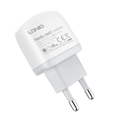 Kup Încărcător de rețea LDNIO A2219, 2x USB, 2.4A (alb) - LDN37 - {ean13} - Sklep Home Screen