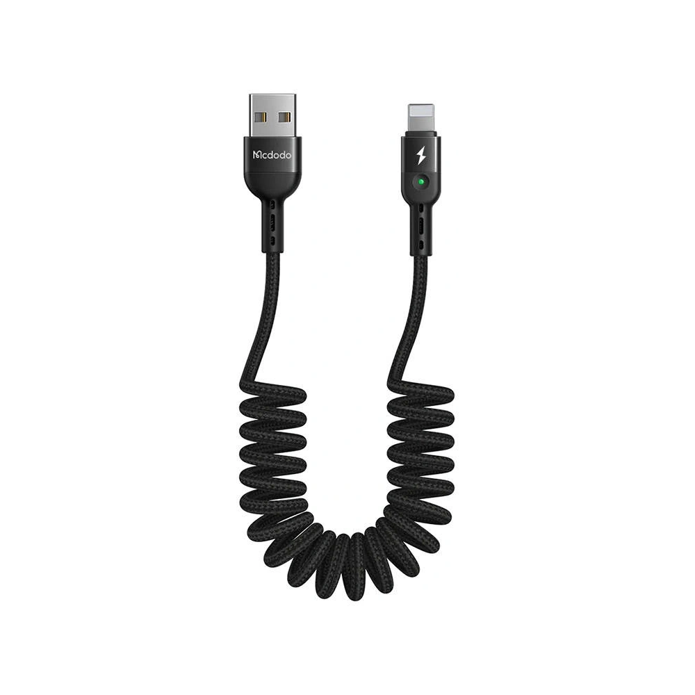 Kabel sprężynowy Mcdodo CA-6410 USB-A/Lightning, 1.8m (czarny)