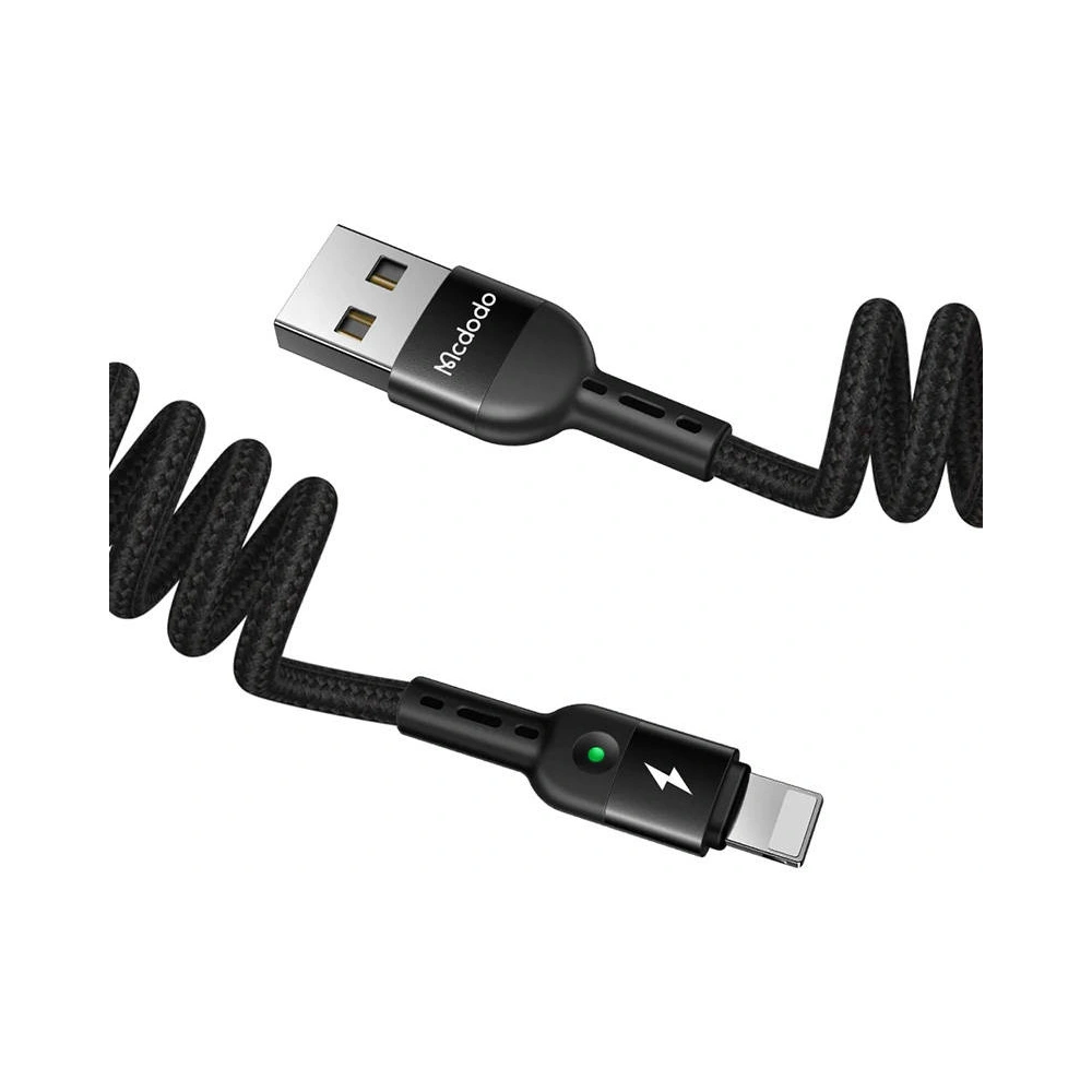 Kabel sprężynowy Mcdodo CA-6410 USB-A/Lightning, 1.8m (czarny)