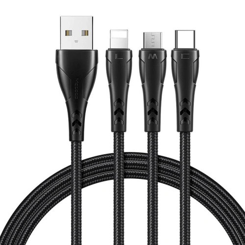 Kup Kábel Mcdodo CA-6960 3w1 USB-A/USB-C - Lightning - microUSB, 1.2m (fekete) - MDD48 - {ean13} - Sklep Home Screen