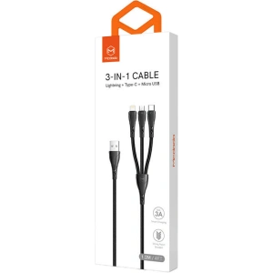 Kup Kabel Mcdodo CA-6960 3w1 USB-A/USB-C - Lightning - microUSB, 1.2m (czarny) - MDD48 - {ean13} - Sklep Home Screen