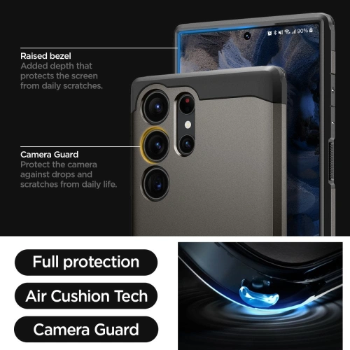 Kup Case Spigen Tough Armor Samsung Galaxy S23 Ultra Gunmetal - SPN2730 - {ean13} - Sklep Home Screen