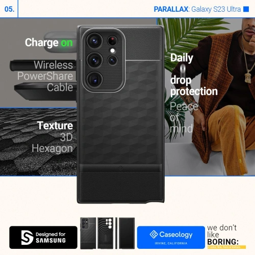 Buy Caseology Parallax Samsung Galaxy S23 Ultra Matte Black - CSL93 - {ean13} - Home Screen Store Europe