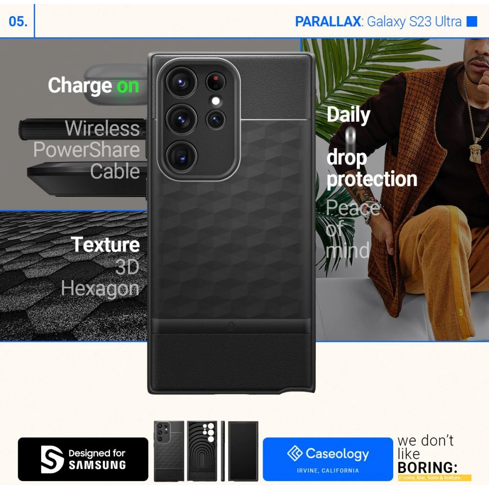 Etui Caseology Parallax Samsung Galaxy S23 Ultra Matte Black