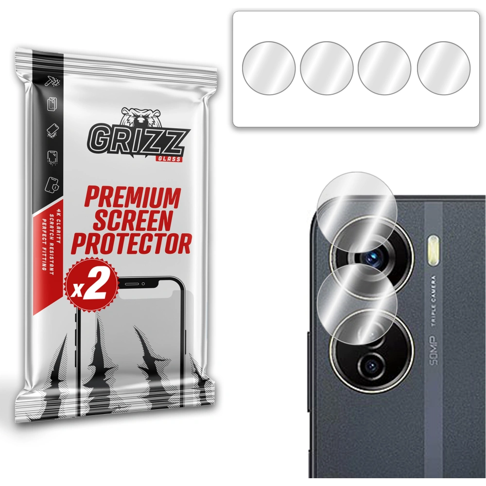 Szkło na aparat GrizzGlass HybridGlass Camera do ZTE Blade V40 Design