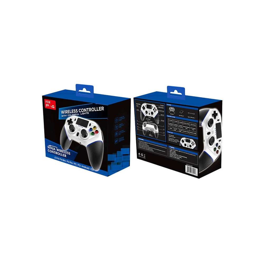 Kontroler bezprzewodowy iPega GamePad Ninja PG-P4010B touchpad PS4 (biały)