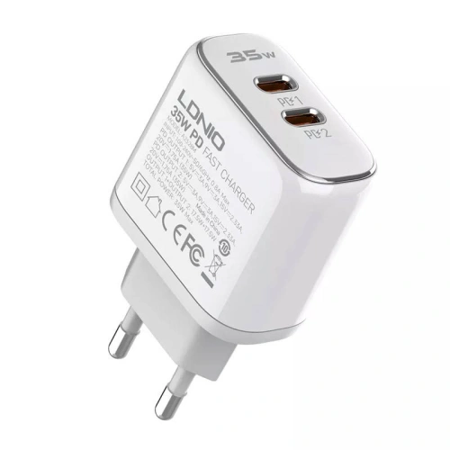 Kup MFi hálózati töltő LDNIO A2528M, 2xUSB-C, USB-C a Lightning 35W-hoz - LDN43 - {ean13} - Sklep Home Screen