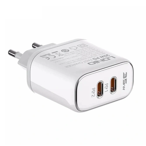 Kup MFi hálózati töltő LDNIO A2528M, 2xUSB-C, USB-C a Lightning 35W-hoz - LDN43 - {ean13} - Sklep Home Screen