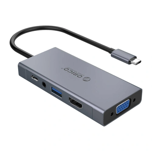Kup Adaptér Hub 5v1 Orico, HDMI 4K + USB 3.0 + VGA + AUX + USB-C PD 60W - ORC64 - {ean13} - Sklep Home Screen