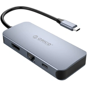 Buy Orico Adapter Hub 6in1 HDMI 4K + 3x USB 3.0 + RJ45+ USB-C PD 100W - ORC78 - {ean13} - Home Screen Store Europe