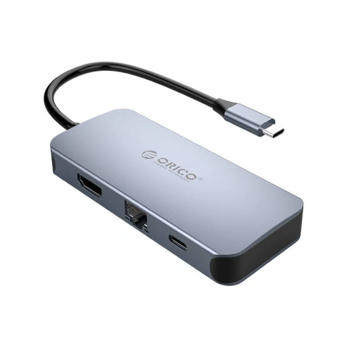 Buy Orico Adapter Hub 6in1 HDMI 4K + 3x USB 3.0 + RJ45+ USB-C PD 100W - ORC78 - {ean13} - Home Screen Store Europe