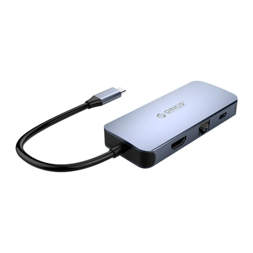 Kup Adapter Hub 6w1 Orico, HDMI 4K + 3x USB 3.0 + RJ45 + USB-C PD 100W - ORC78 - {ean13} - Sklep Home Screen