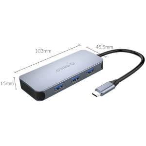 Kup Adapter Hub 6w1 Orico, HDMI 4K + 3x USB 3.0 + RJ45 + USB-C PD 100W - ORC78 - {ean13} - Sklep Home Screen