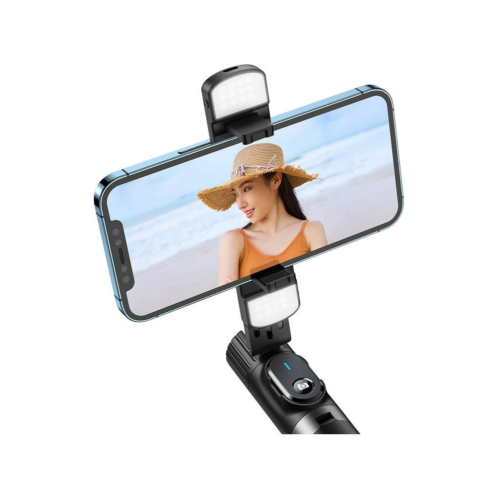 Kijek selfie stick Mcdodo SS-1771, z oświetleniem i pilotem (czarny)