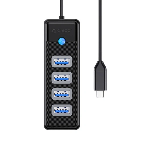 Kup USB-C adapter Hub 4x USB 3.0 Orico, 5 Gbps, 0.15m (fekete) - ORC90 - {ean13} - Sklep Home Screen