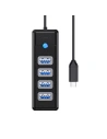 USB-C adapter Hub 4x USB 3.0 Orico, 5 Gbps, 0.15m (fekete)