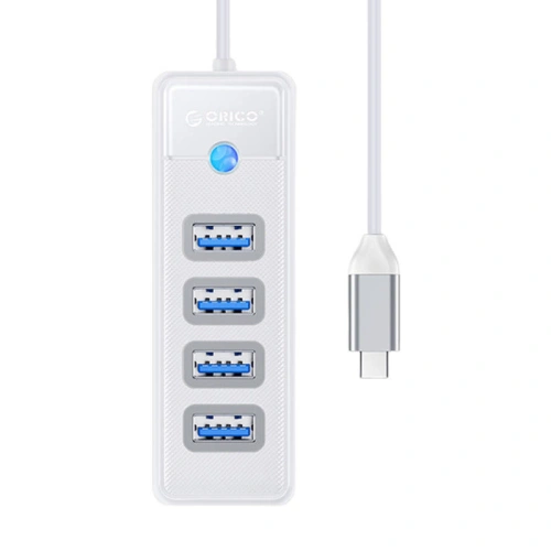 Kup USB-C adapter hub 4x USB 3.0 Orico, 5 Gbps, 0.15m (fehér) - ORC91 - {ean13} - Sklep Home Screen