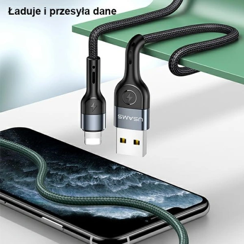 Kup USAMS U55 USB-A/Lightning kábel fekete 2A 1m (US-SJ448) - USA871 - {ean13} - Sklep Home Screen