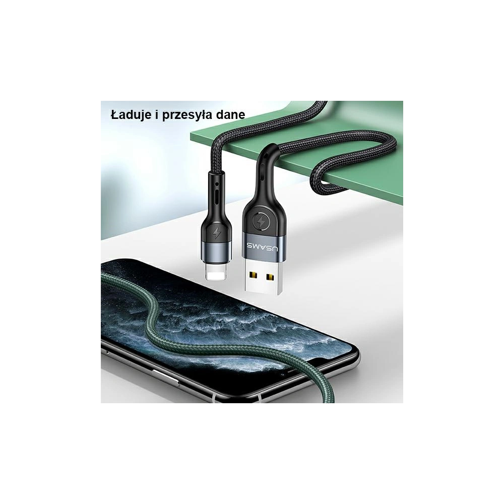 Kabel USAMS U55 USB-A/Lightning czarny/black 2A 1m (US-SJ448)