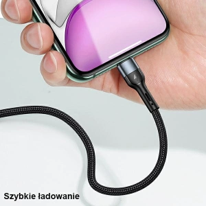 Kabel USAMS U55 USB-A/Lightning černý/black 2A 1m (US-SJ448)