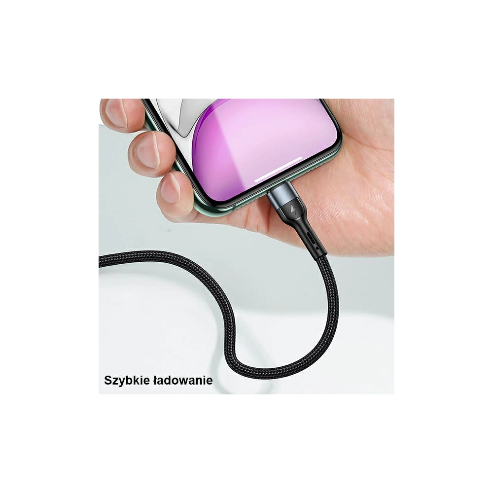 Kabel USAMS U55 USB-A/Lightning czarny/black 2A 1m (US-SJ448)