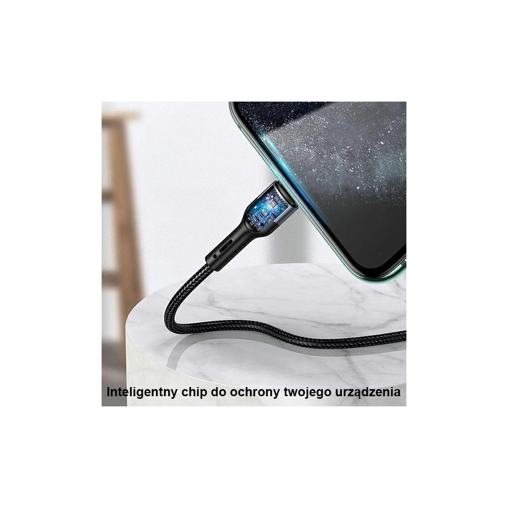 Kabel USAMS U55 USB-A/Lightning czarny/black 2A 1m (US-SJ448)