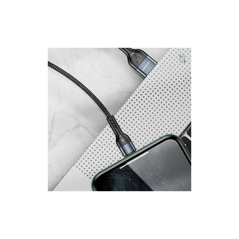 Kabel USAMS U55 USB-A/Lightning czarny/black 2A 1m (US-SJ448)