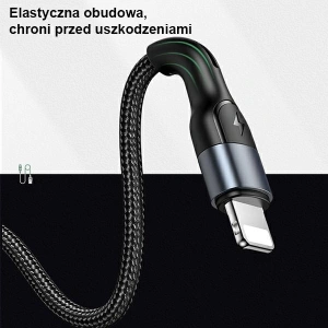 Kabel USAMS U55 USB-A/Lightning černý/black 2A 1m (US-SJ448)