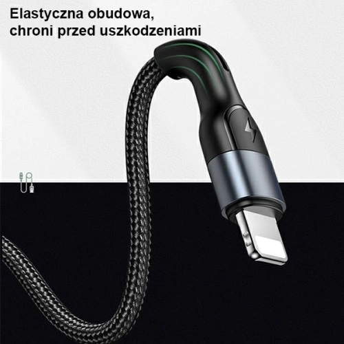 Kup USAMS U55 USB-A/Lightning kábel fekete 2A 1m (US-SJ448) - USA871 - {ean13} - Sklep Home Screen
