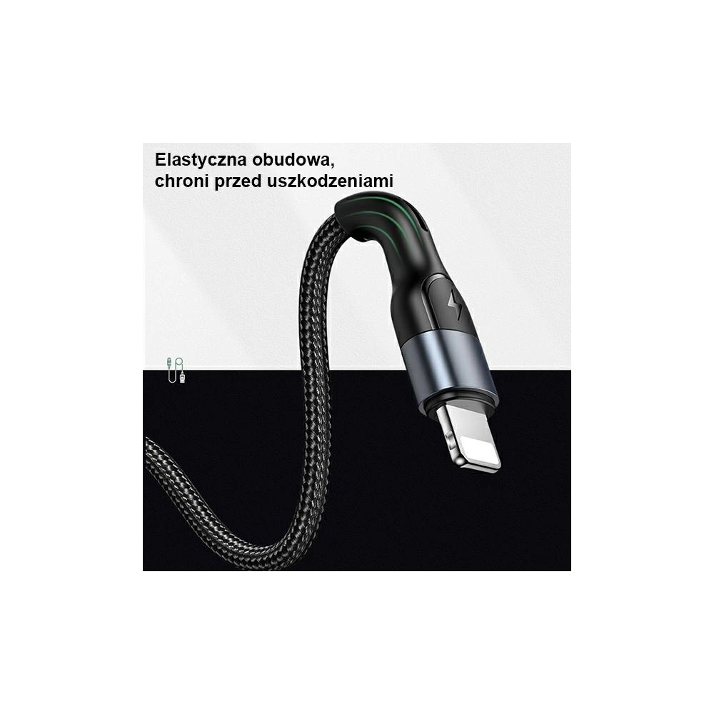 Kabel USAMS U55 USB-A/Lightning czarny/black 2A 1m (US-SJ448)