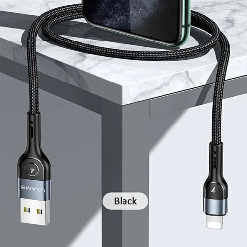 Kup USAMS U55 USB-A/Lightning kábel fekete 2A 1m (US-SJ448) - USA871 - {ean13} - Sklep Home Screen