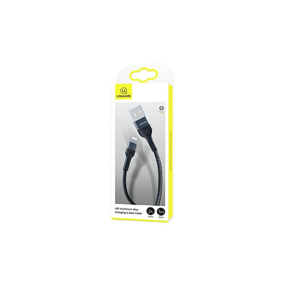 Kabel USAMS U55 USB-A/Lightning czarny/black 2A 1m (US-SJ448)