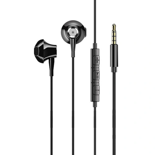 Buy USAMS EP-29 Earphones metal black HSEP2901 jack 3,5mm (US-SJ271) - USA872 - {ean13} - Home Screen Store Europe