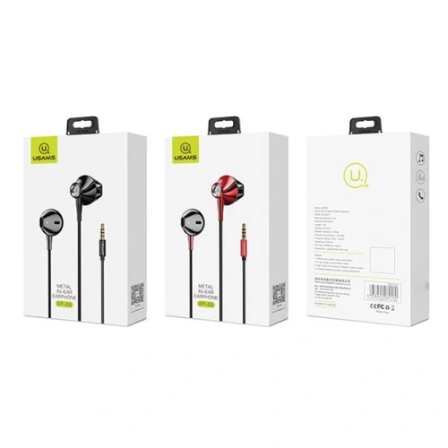 Buy USAMS EP-29 Earphones metal black HSEP2901 jack 3,5mm (US-SJ271) - USA872 - {ean13} - Home Screen Store Europe