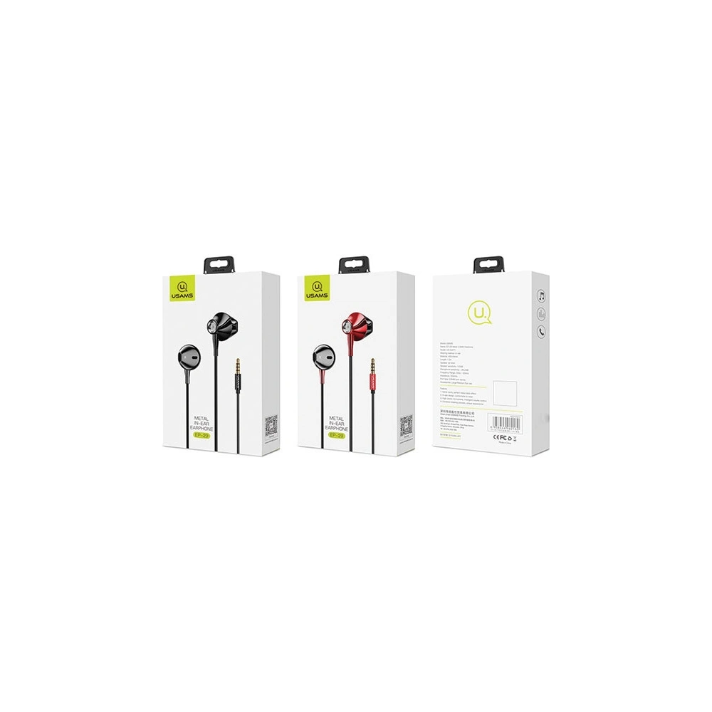 Słuchawki USAMS EP-29 metal czarny/black HSEP2901 jack 3,5mm (US-SJ271)