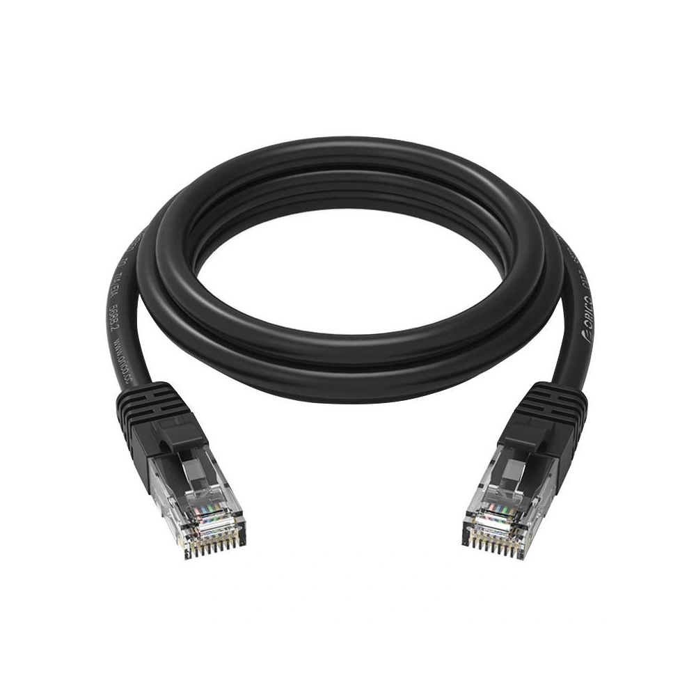 Okrągły kabel sieciowy Ethernet Orico, RJ45, Cat.6, 1m (czarny)