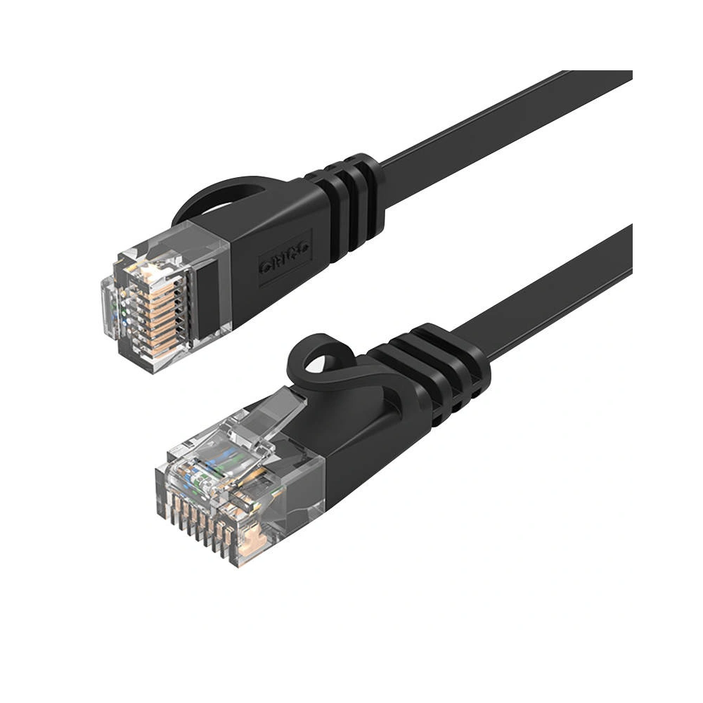 Płaski kabel sieciowy Ethernet Orico, RJ45, Cat.6, 1m (czarny)