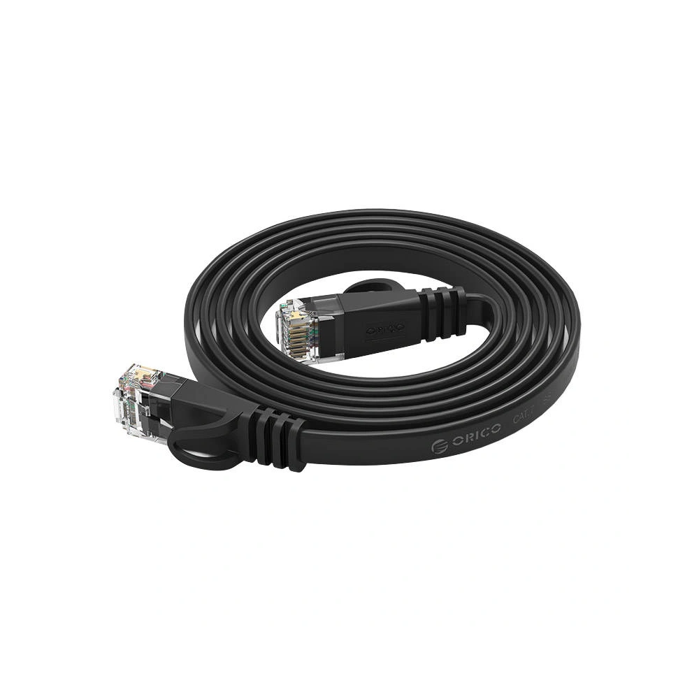 Płaski kabel sieciowy Ethernet Orico, RJ45, Cat.6, 1m (czarny)