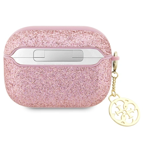 Kup Etui Guess GUAP2GLGSHP Apple AirPods Pro 2 husa roz/pink Glitter Flake 4G Charm - GUE2395 - {ean13} - Sklep Home Screen