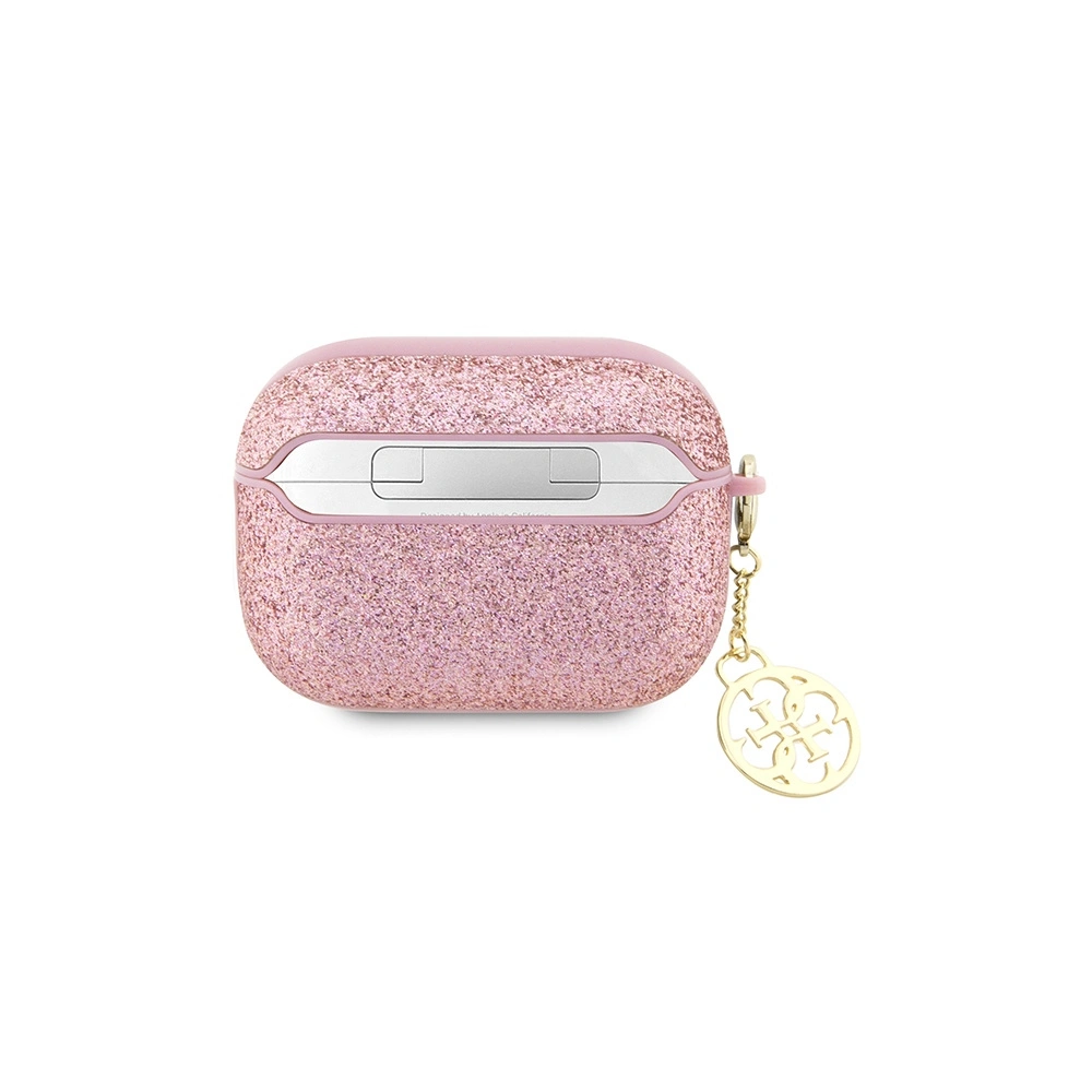 Etui Guess GUAP2GLGSHP Apple AirPods Pro 2 cover różowy/pink Glitter Flake 4G Charm