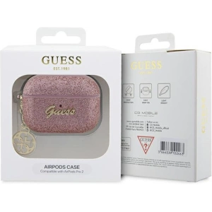 Kup Etui Guess GUAP2GLGSHP Apple AirPods Pro 2 cover różowy/pink Glitter Flake 4G Charm - GUE2395 - {ean13} - Sklep Home Screen