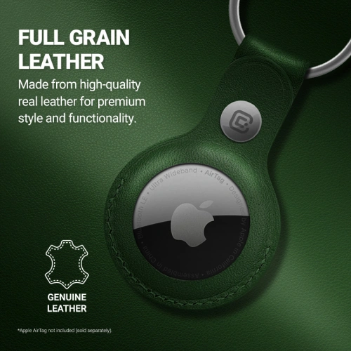 Kup Brelok Crong Leather Case with Key Ring Apple AirTag (zielony) - CRG587 - {ean13} - Sklep Home Screen