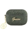 Etui Guess GUAP2GLGSHA Apple AirPods Pro 2 husă verde/khaki Glitter Flake 4G Charm