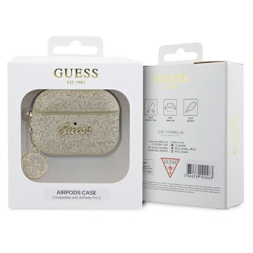 Kup Etui Guess GUAP2GLGSHD Apple AirPods Pro 2 cover złoty/gold Glitter Flake 4G Charm - GUE2398 - {ean13} - Sklep Home Screen