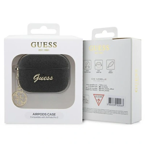 Kup Etui Guess GUAP2GLGSHK Apple AirPods Pro 2 cover czarny/black Glitter Flake 4G Charm - GUE2399 - {ean13} - Sklep Home Screen