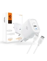 Hálózati töltő Spigen PE2C10CL 1-portos hálózati töltő PD 20W + USB-C/Lightning 100cm kábel Fehér