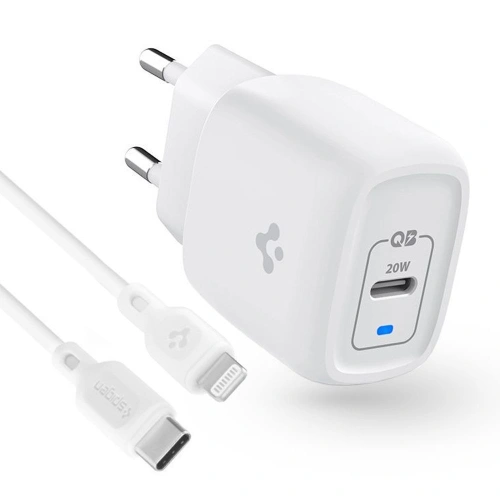 Kup Încărcător de rețea Spigen PE2C10CL Încărcător de rețea cu 1 port PD 20W + cablu USB-C/Lightning 100cm Alb - SPN2742 - {ean13} - Sklep Home Screen