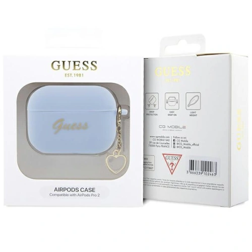 Kup Etui Guess GUAP2LSCHSB Apple AirPods Pro 2 husă albastru/blue Silicon Charm Heart Collection - GUE2400 - {ean13} - Sklep Home Screen
